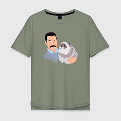 Мужская футболка оверсайз Фредди с котиком
