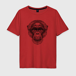 Мужская футболка оверсайз Шимпанзе голова
