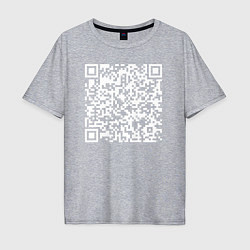 Мужская футболка оверсайз Qr код на песню Never Gonna Give You Up