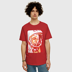 Футболка оверсайз мужская Gagarin in red, цвет: красный — фото 2