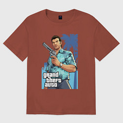 Футболка оверсайз мужская GTA - Томми Версетти, цвет: кирпичный