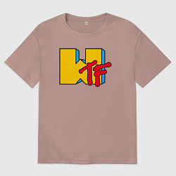 Футболка оверсайз мужская MTV WTF, цвет: пыльно-розовый