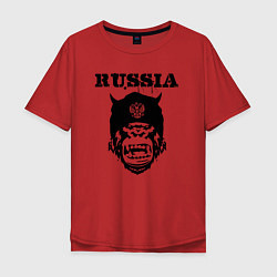 Футболка оверсайз мужская Russian gorilla, цвет: красный