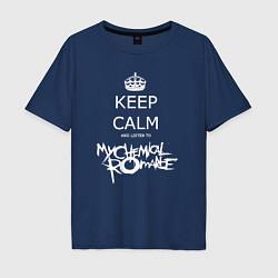 Футболка оверсайз мужская My Chemical Romance keep calm, цвет: тёмно-синий