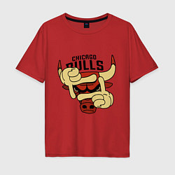 Мужская футболка оверсайз Bulls logo with hands