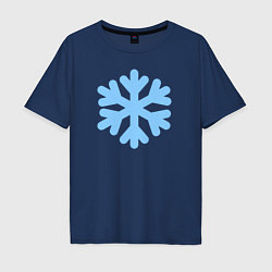 Мужская футболка оверсайз Голубая снежинка
