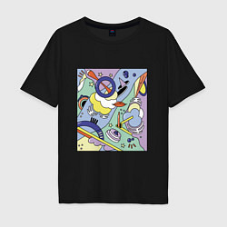 Мужская футболка оверсайз Хаос красок и форм авангардизма