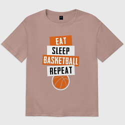 Мужская футболка оверсайз Eat sleep basketball
