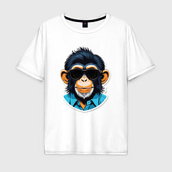 Мужская футболка оверсайз Портрет обезьяны в темных очках