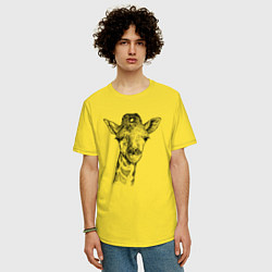 Футболка оверсайз мужская Жирафёнок, цвет: желтый — фото 2