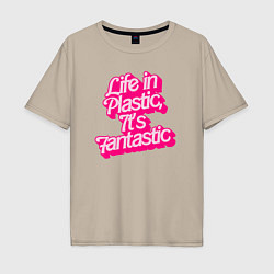 Мужская футболка оверсайз Barbie life in plastic