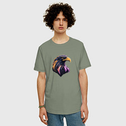 Футболка оверсайз мужская Иллюстрация орла, цвет: авокадо — фото 2