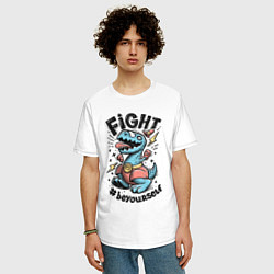 Футболка оверсайз мужская Fight Light, цвет: белый — фото 2