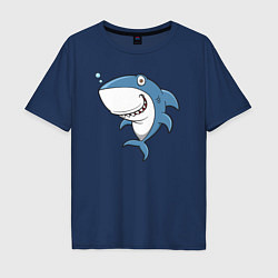 Футболка оверсайз мужская Cute shark, цвет: тёмно-синий