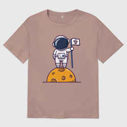 Мужская футболка оверсайз Космонавтик на луне