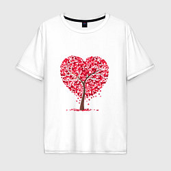 Мужская футболка оверсайз Дерево из сердец