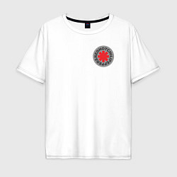 Футболка оверсайз мужская Red Hot Chili Peppers эмблема, цвет: белый