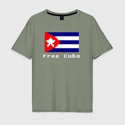 Футболка оверсайз мужская Free Cuba, цвет: авокадо