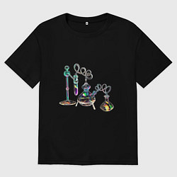 Мужская футболка оверсайз Стеклянные колбочки