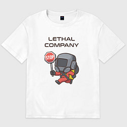 Футболка оверсайз мужская Lethal company: Stop Please, цвет: белый