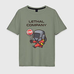 Мужская футболка оверсайз С лутом на корабль Lethal company