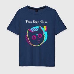 Мужская футболка оверсайз Three Days Grace rock star cat