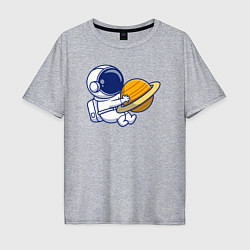 Мужская футболка оверсайз Обнимаю сатурн