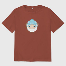 Футболка оверсайз мужская Маленькая овечка, цвет: кирпичный