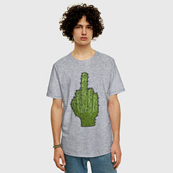 Футболка оверсайз мужская Cactus fuck, цвет: меланж — фото 2