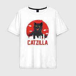 Футболка оверсайз мужская Catzilla, цвет: белый