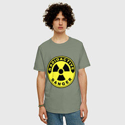 Футболка оверсайз мужская Danger radiation sign, цвет: авокадо — фото 2
