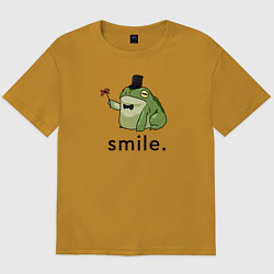 Футболка оверсайз мужская Лягушка - smile, цвет: горчичный