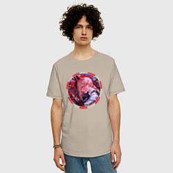 Футболка оверсайз мужская Power - охотница на демонов, цвет: миндальный — фото 2