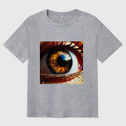 Мужская футболка оверсайз Золотой карий глаз в стиле стимпанк