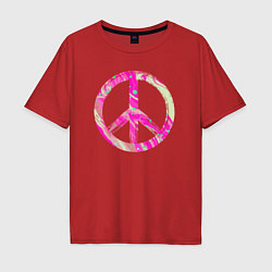 Мужская футболка оверсайз Pink peace