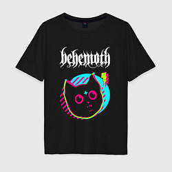 Мужская футболка оверсайз Behemoth rock star cat