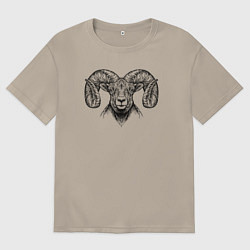 Мужская футболка оверсайз Морда барана