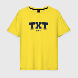 Футболка оверсайз мужская TXT k-stars, цвет: желтый