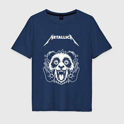 Футболка оверсайз мужская Metallica rock panda, цвет: тёмно-синий