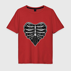Мужская футболка оверсайз Ribs heart