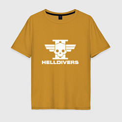 Футболка оверсайз мужская Helldivers 2: Logo, цвет: горчичный