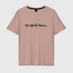 Мужская футболка оверсайз My life my rules