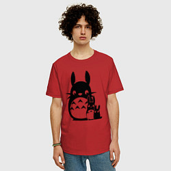 Футболка оверсайз мужская Totoros, цвет: красный — фото 2