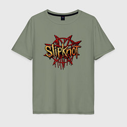 Футболка оверсайз мужская Slipknot original, цвет: авокадо