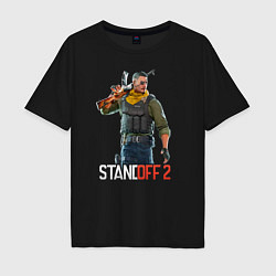 Мужская футболка оверсайз Standoff 2 - character with a blindfold
