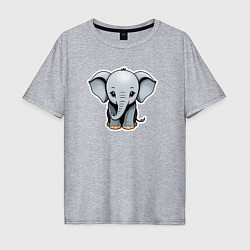 Мужская футболка оверсайз Веселый африканский слоненок