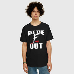 Футболка оверсайз мужская Wwe Get the F Out, цвет: черный — фото 2