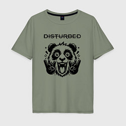 Футболка оверсайз мужская Disturbed - rock panda, цвет: авокадо