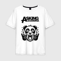 Футболка оверсайз мужская Asking Alexandria - rock panda, цвет: белый