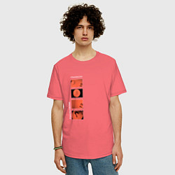 Футболка оверсайз мужская Depeche Mode - Strangelove, цвет: коралловый — фото 2